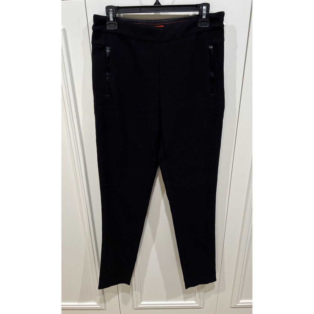 Anthropologie Cartonnier Pants Black High Rise Skinny‎ Ponte Side Zip Minimalist